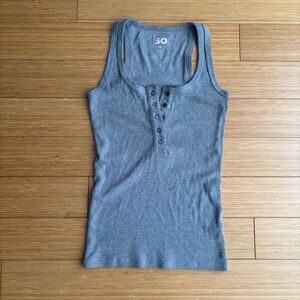 Y2k gray henley tank top